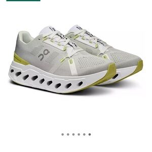 On Running Cloudeclipse Gray and Green Athletic Shoes with Streamlined Design